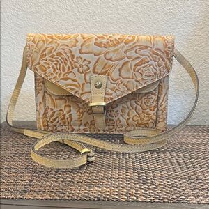 Patricia Nash Floral Tan Crossbody Bag